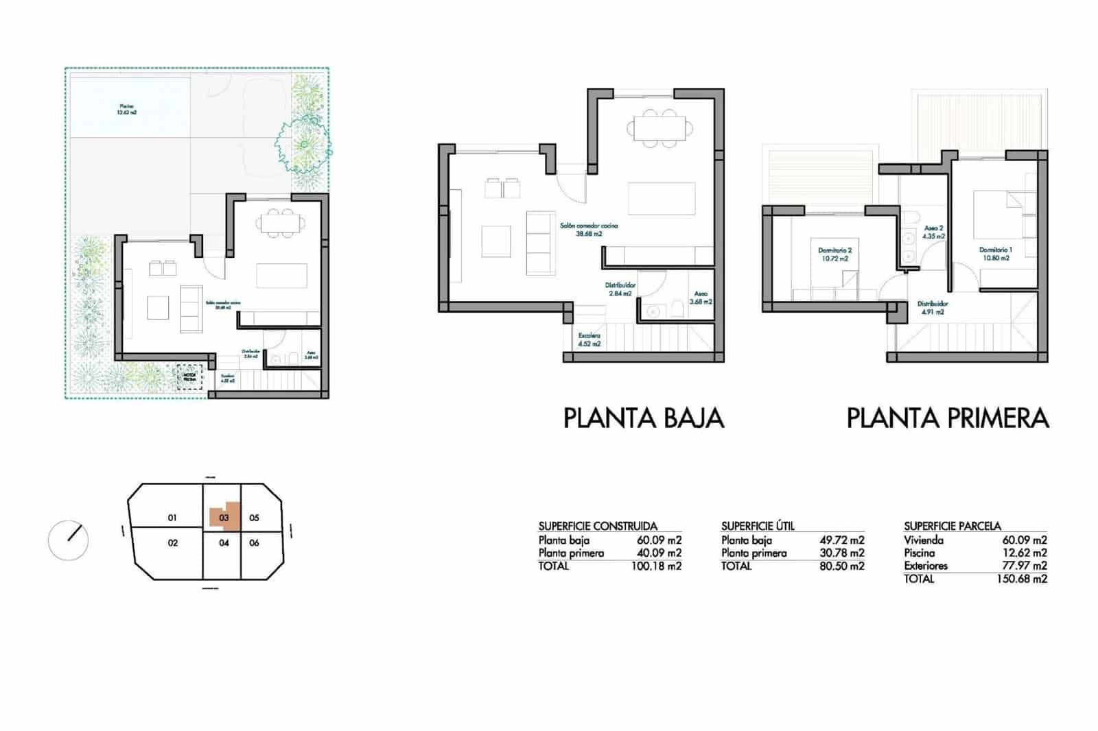 2 camera da letto Casa in vendita in Roldan con piscina - 348.900 € (Rif: 9523089)