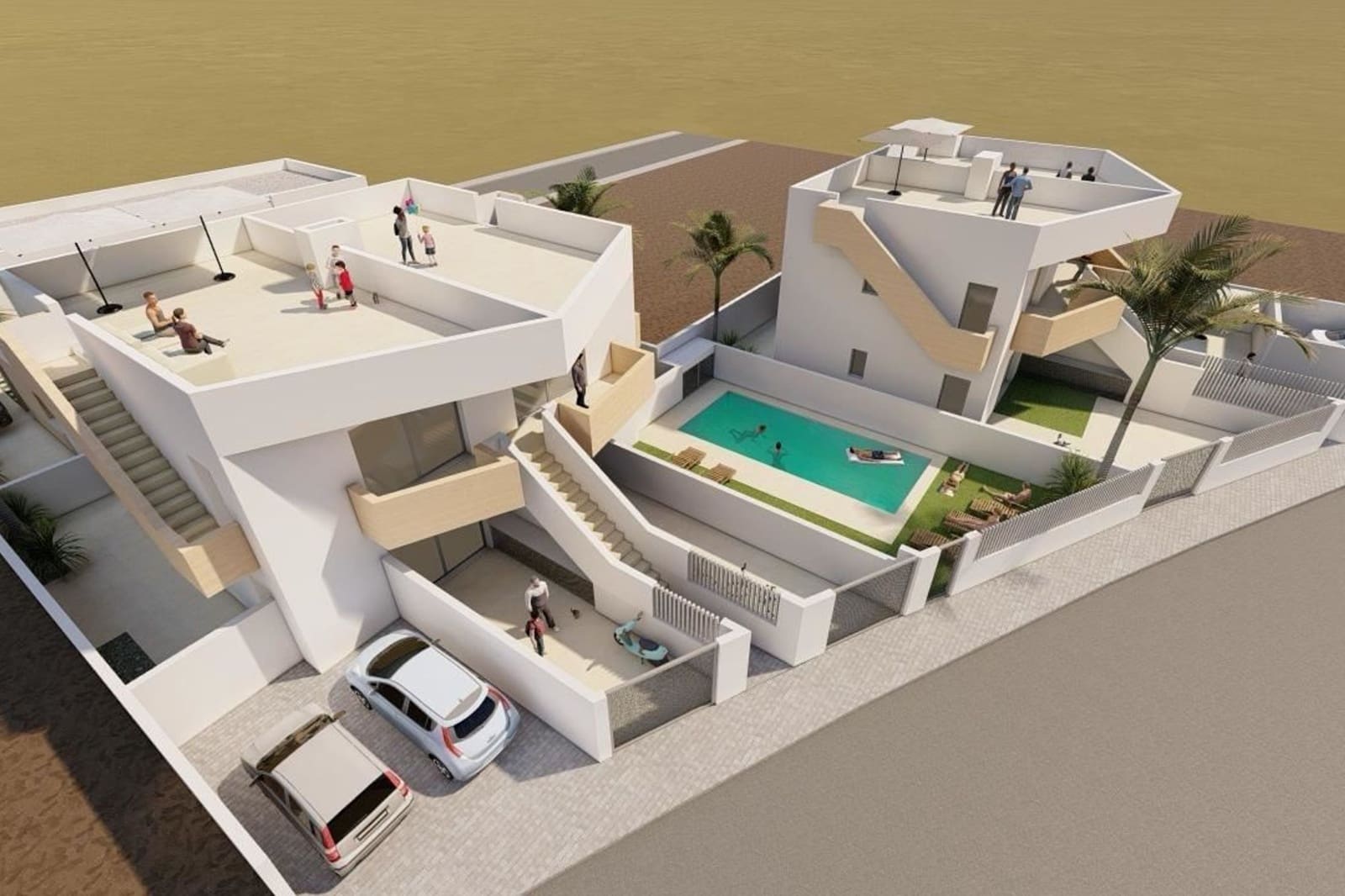 Chalet de 2 habitaciones en Puerto de Mazarron en venta con piscina - 265.000 € (Ref: 9539007)