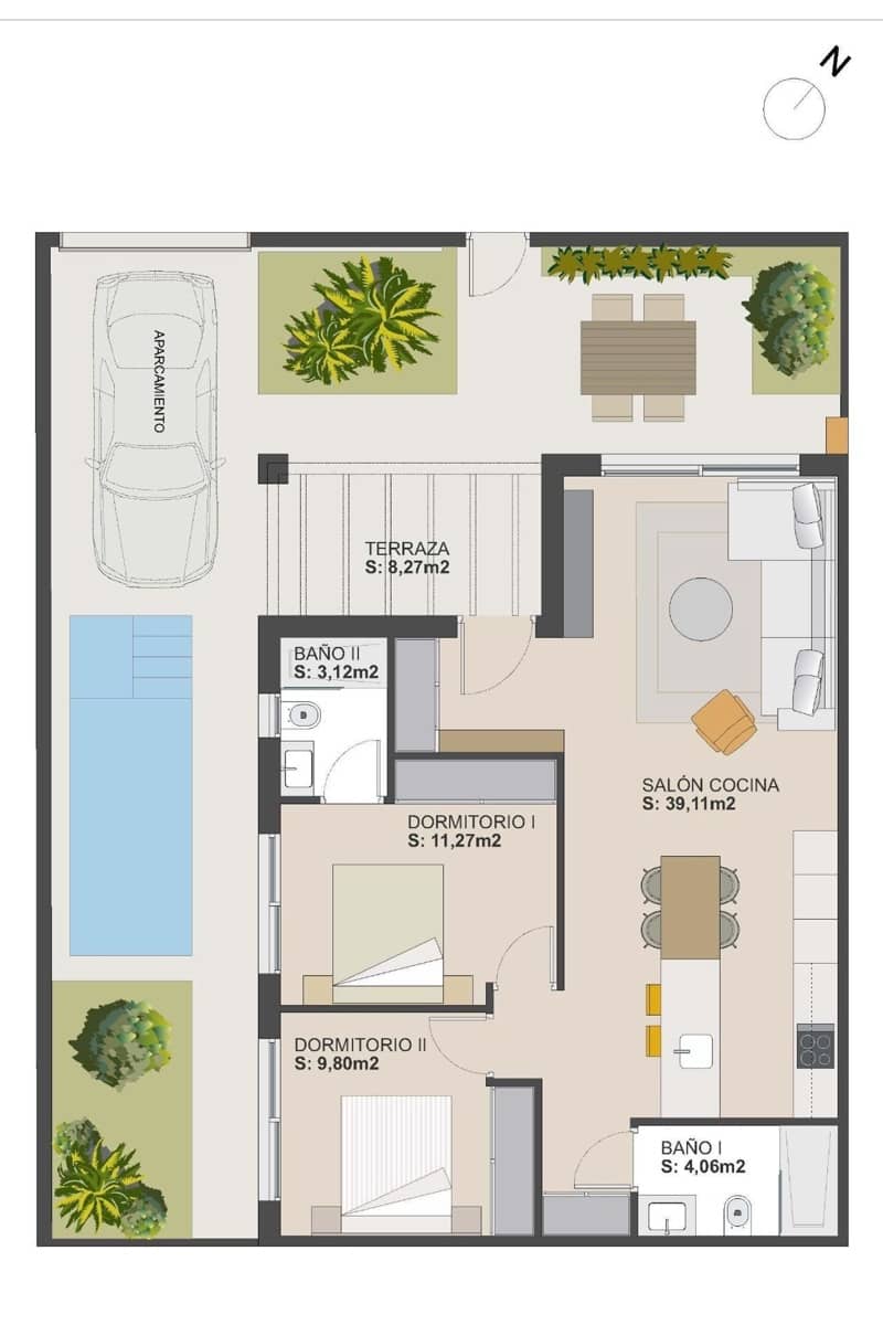 2 soverom Hus til salgs i Roldan med svømmebasseng - € 272 900 (Ref: 9787593)
