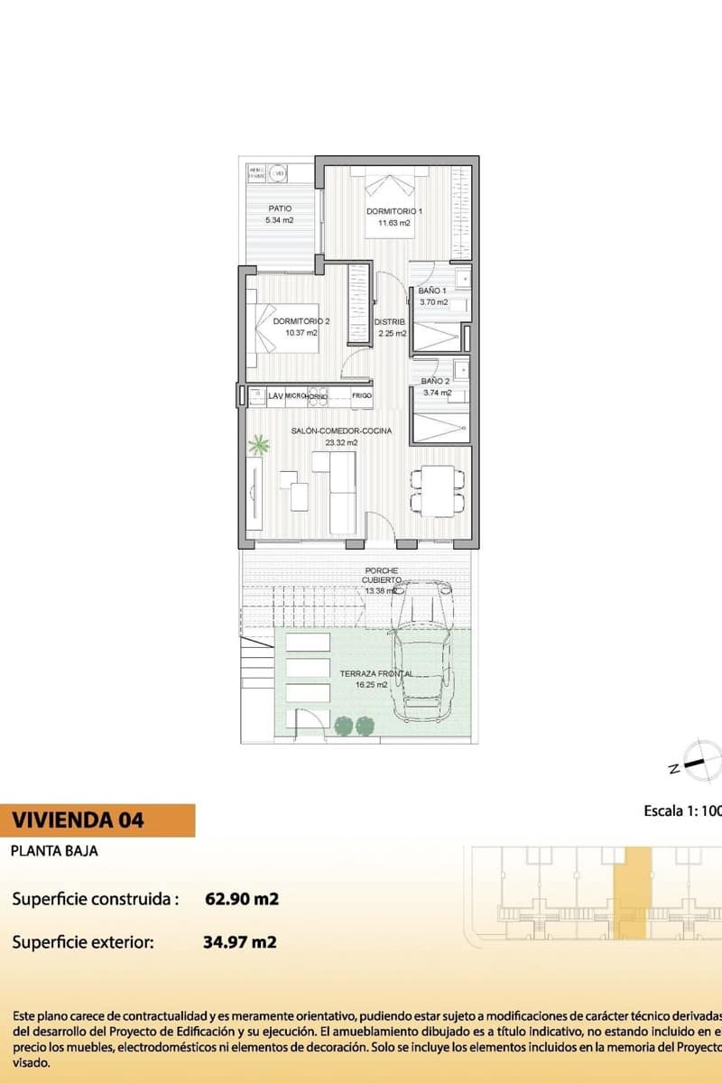 2 soveværelse Lejlighed til salg i San Pedro del Pinatar - € 279.000 (Ref: 9787852)