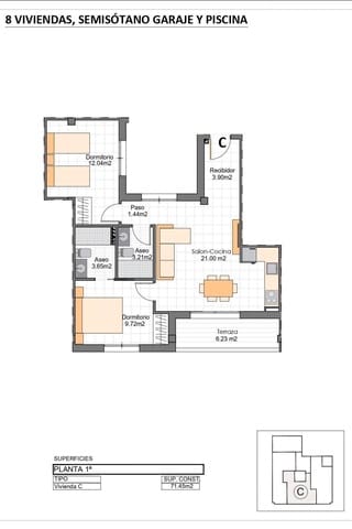2 quarto Apartamento para venda em Los Cuarteros, San Pedro del Pinatar com piscina - 249 900 € (Ref: 9834617)