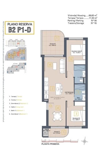2 soveværelse Lejlighed til salg i Las Lomas de Rame - Bahía Bella, Los Alcázares med swimmingpool - € 279.900 (Ref: 9981307)