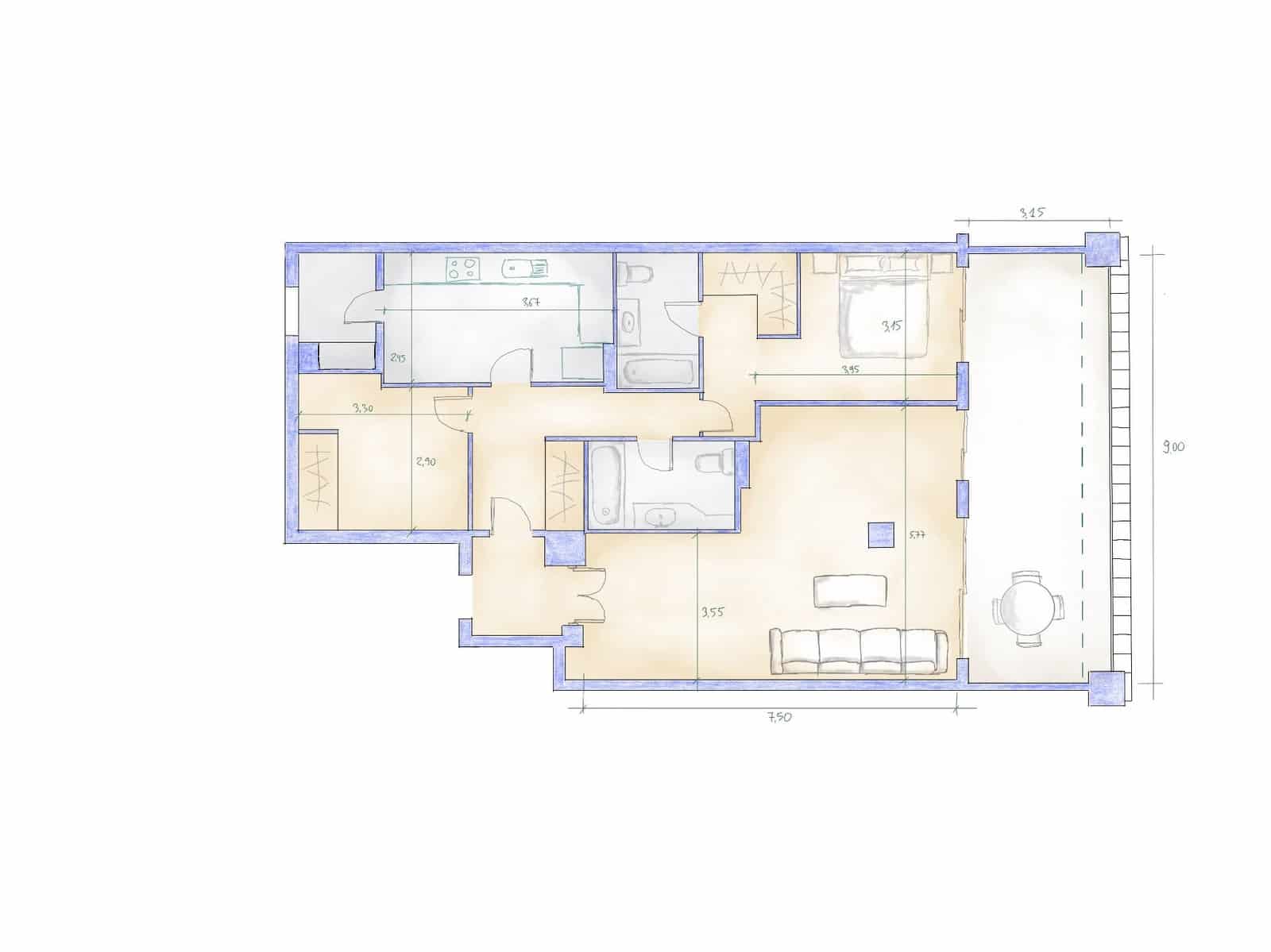 2 bedroom Flat for sale in Palma de Mallorca with pool garage - € 950,000 (Ref: 9614683)