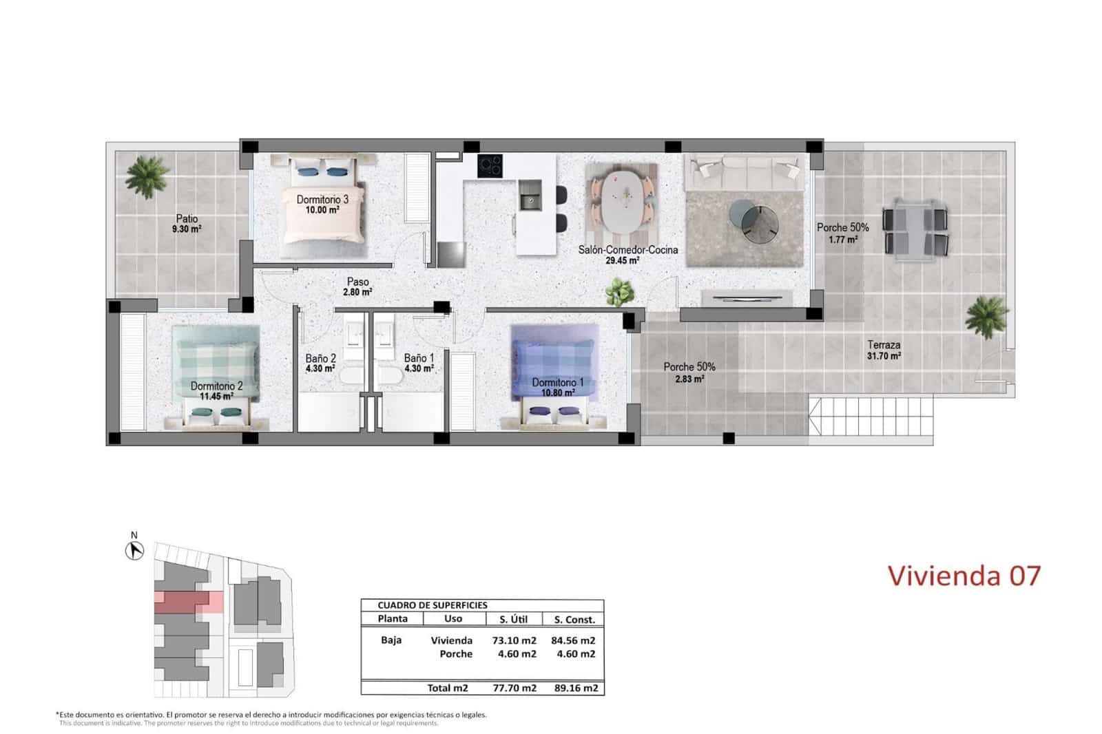 3 slaapkamer Appartement te koop in Pilar de la Horadada met zwembad - € 284.900 (Ref: 10039311)