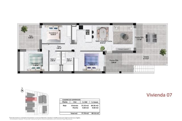 3 slaapkamer Appartement te koop in Pilar de la Horadada ciudad, Pilar de la Horadada met zwembad - € 284.900 (Ref: 10039311)