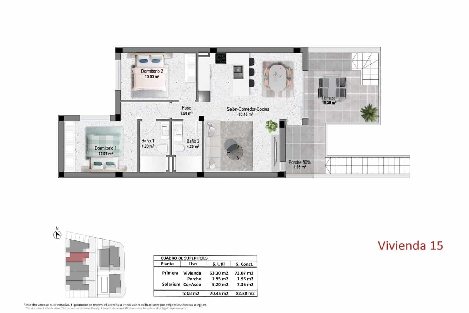 2 bedroom Apartment for sale in Pilar de la Horadada with pool - € 314,900 (Ref: 10043601)