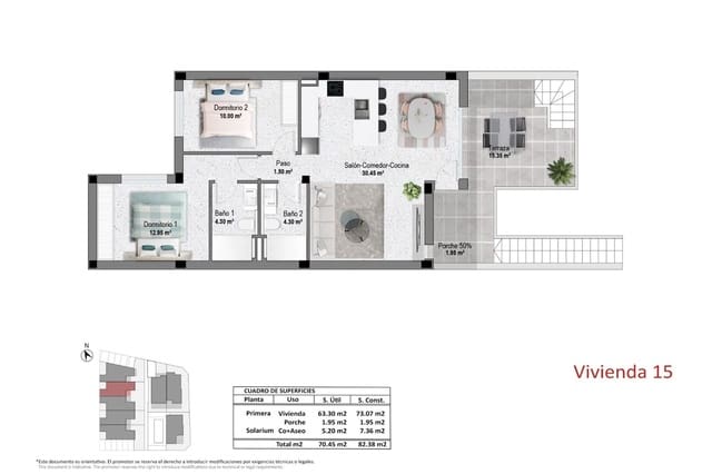 2 bedroom Apartment for sale in Pilar de la Horadada ciudad, Pilar de la Horadada with pool - € 314,900 (Ref: 10043601)