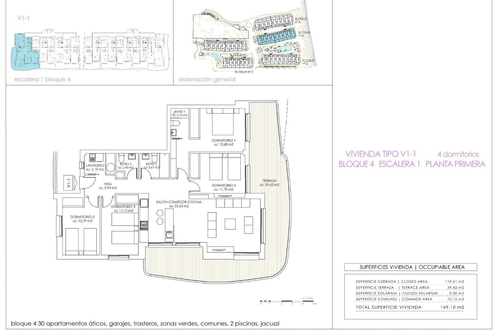 4 soveværelse Lejlighed til salg i Playa Flamenca med swimmingpool - € 499.000 (Ref: 10073339)