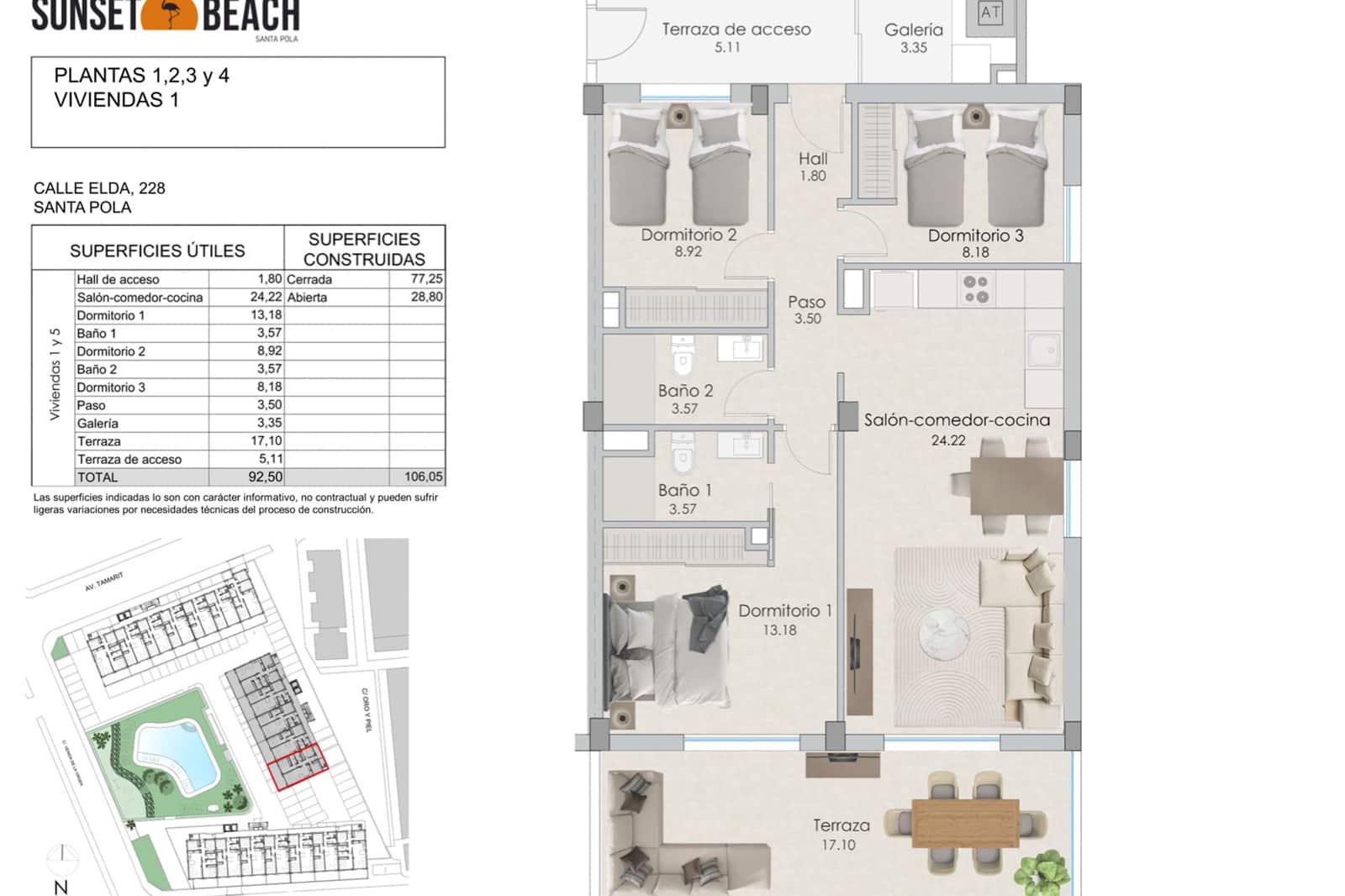 2 chambre Appartement à vendre à Santa Pola avec piscine - 420 000 € (Ref: 8407367)