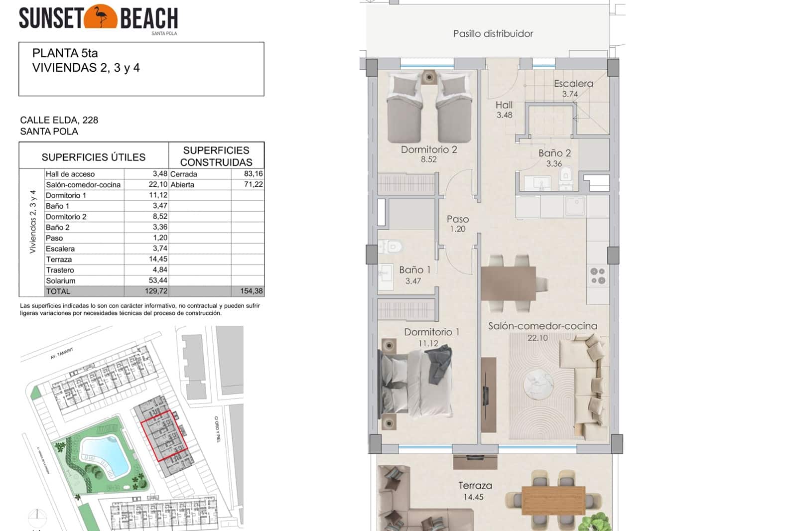 2 chambre Appartement à vendre à Santa Pola avec piscine - 420 000 € (Ref: 8407367)