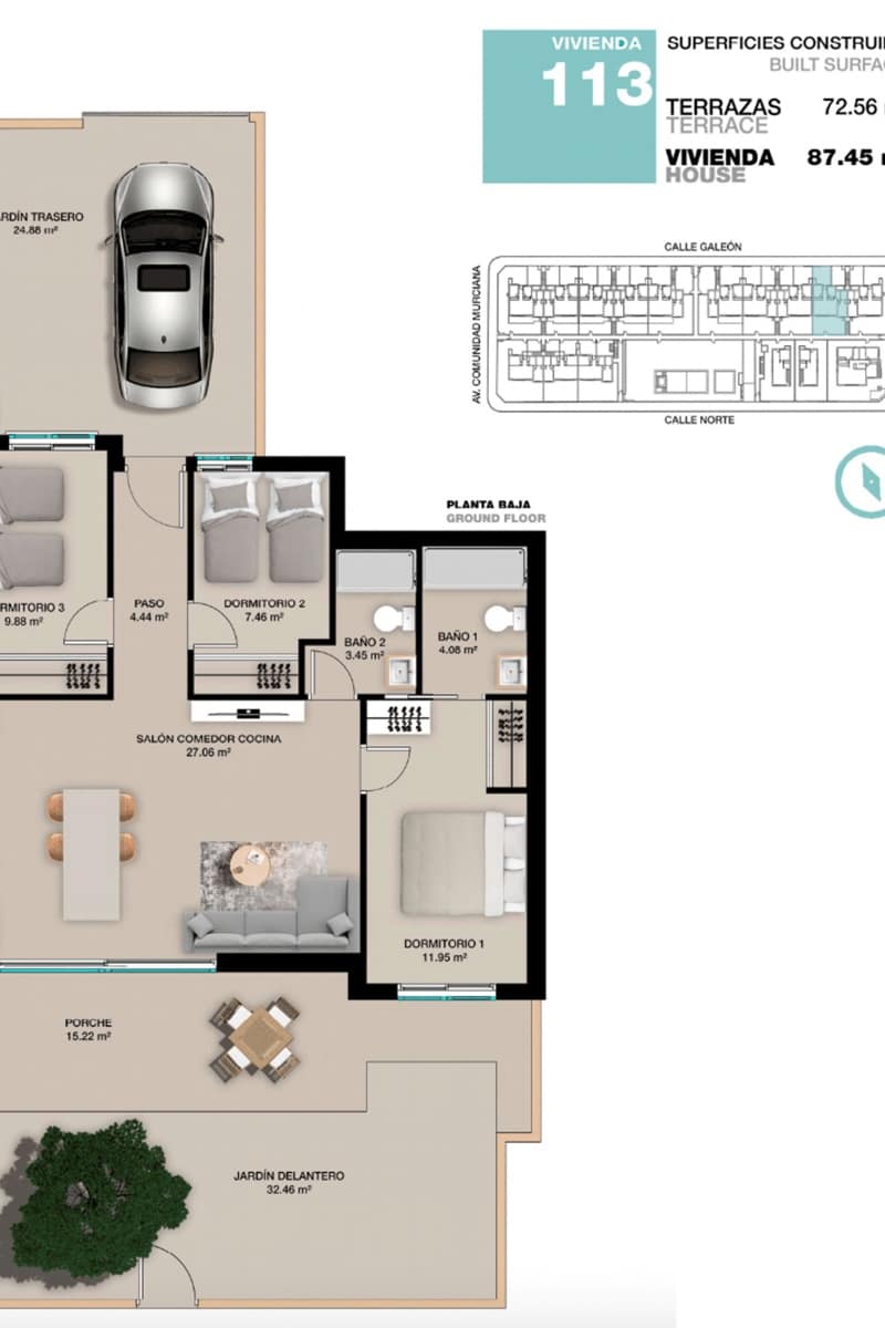 3 camera da letto Appartamento in vendita in Torre de la Horadada con piscina - 375.000 € (Rif: 8449844)