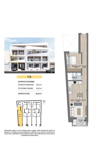 1 chambre Appartement à vendre à El Molino, Torrevieja avec piscine - 239 000 € (Ref: 8799115)