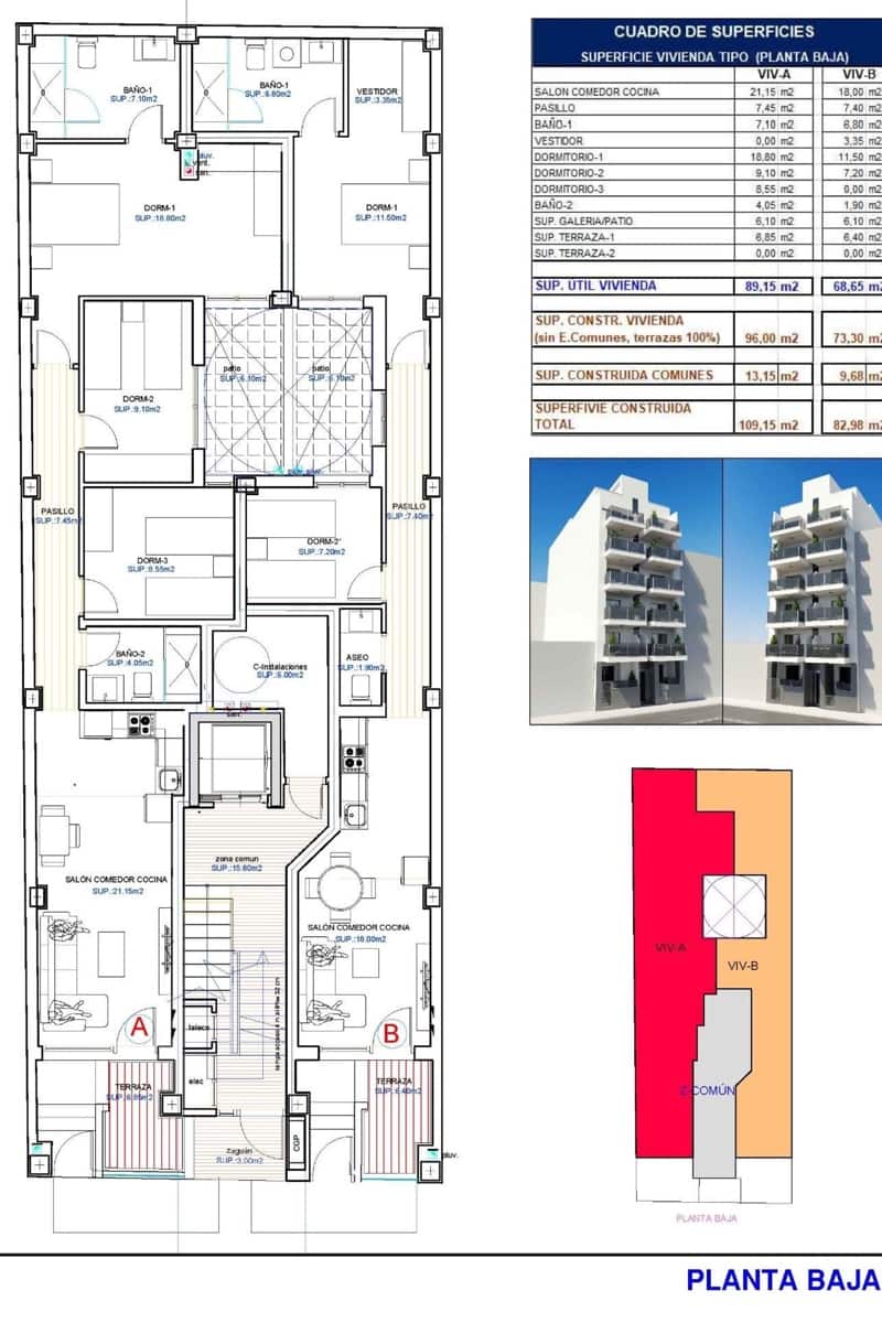 3 soverom Leilighet til salgs i Torrevieja med svømmebasseng - € 279 000 (Ref: 8912223)