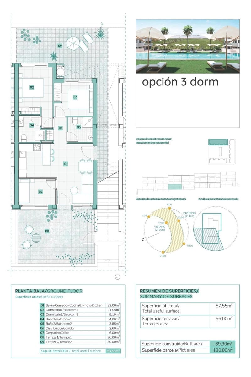 3 bedroom Apartment for sale in Los Balcones with pool - € 305,900 (Ref: 8912224)