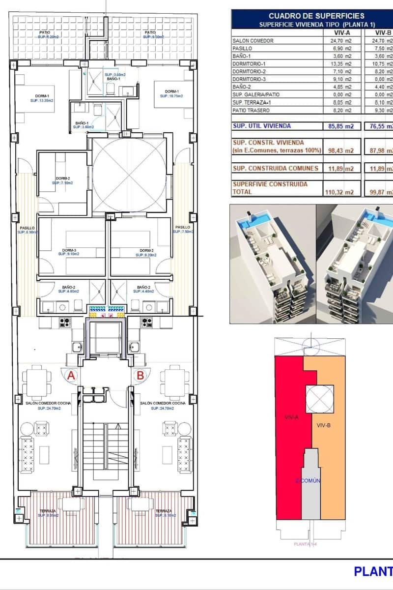 3 bedroom Apartment for sale in Torrevieja with pool - € 309,000 (Ref: 8912226)