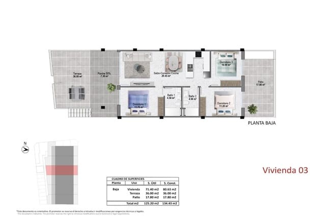3 makuuhuone Omakotitalo myytävänä paikassa Pilar de la Horadada ciudad, Pilar de la Horadada mukana uima-altaan - 289 900 € (Ref: 8940938)