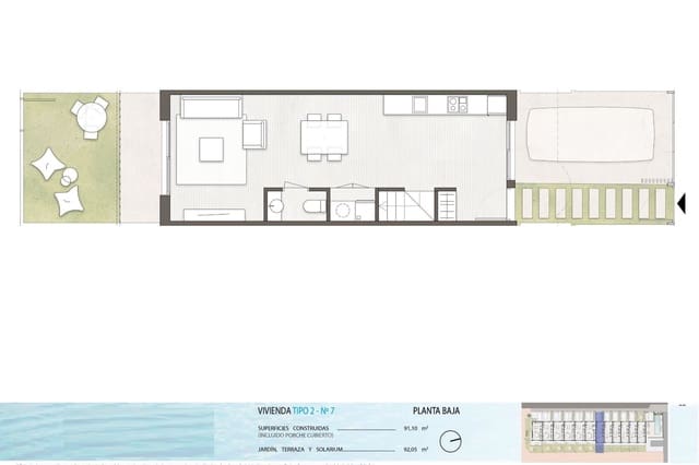 2 sovrum Hus till salu i Pilar de la Horadada ciudad, Pilar de la Horadada med pool - 299 900 € (Ref: 8940940)