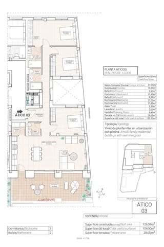 Apartamento de 3 habitaciones en Elche / Elx en venta con piscina - 305.000 € (Ref: 8997233)