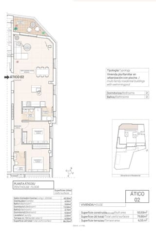 2 makuuhuone Huoneisto myytävänä paikassa Hondón de las Nieves mukana uima-altaan - 220 000 € (Ref: 9027208)