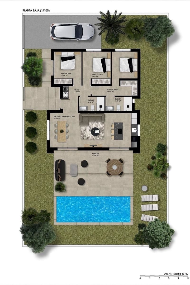 3 sovrum Villa till salu i Hondon de las Nieves med pool - 325 900 € (Ref: 9041323)