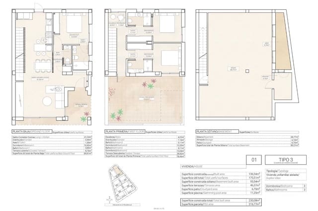 3 quarto Moradia para venda em Hondón de las Nieves com piscina - 357 250 € (Ref: 9041326)