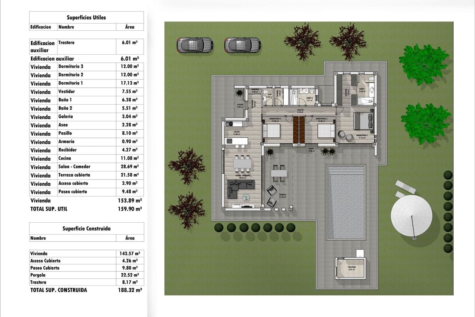 3 bedroom Villa for sale in Aspe with pool - € 442,000 (Ref: 9144224)