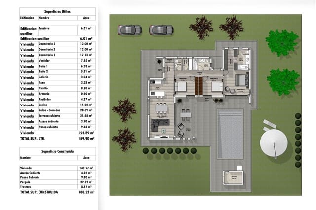 Chalet de 3 habitaciones en Aspe en venta con piscina - 442.000 € (Ref: 9144224)
