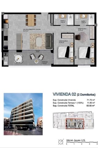 2 bedroom Apartment for sale in Centro, Santa Pola - € 281,190 (Ref: 9162528)