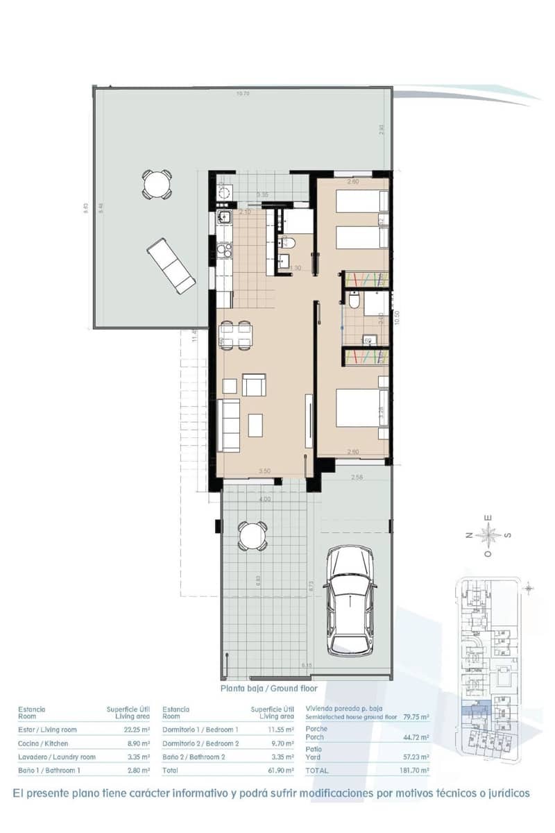 2 chambre Maison de Ville à vendre à Pilar de la Horadada avec piscine - 369 900 € (Ref: 9172394)