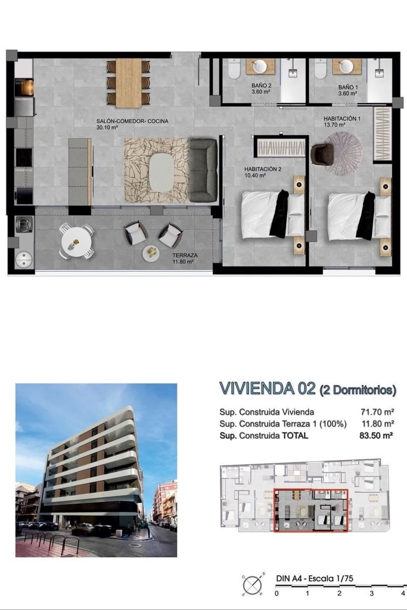 2 quarto Apartamento para venda em Santa Pola - 342 475 € (Ref: 9238833)