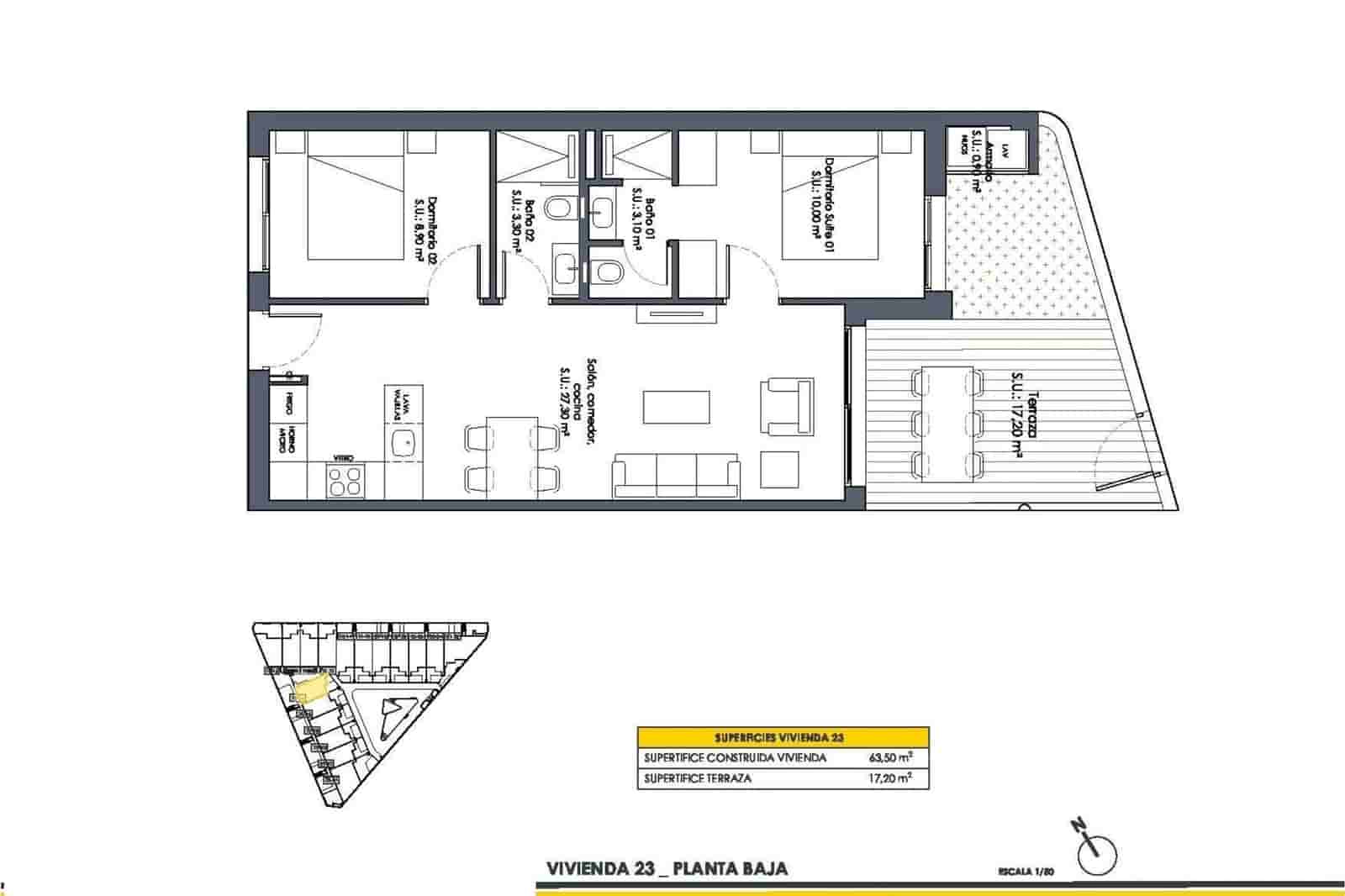 2 soveværelse Lejlighed til salg i San Fulgencio med swimmingpool - € 224.900 (Ref: 9394255)