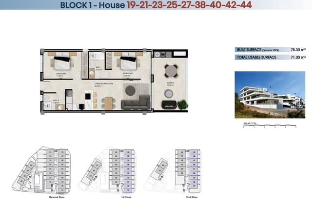 2 bedroom Apartment for sale in San Fulgencio with pool - € 290,000 (Ref: 9436184)