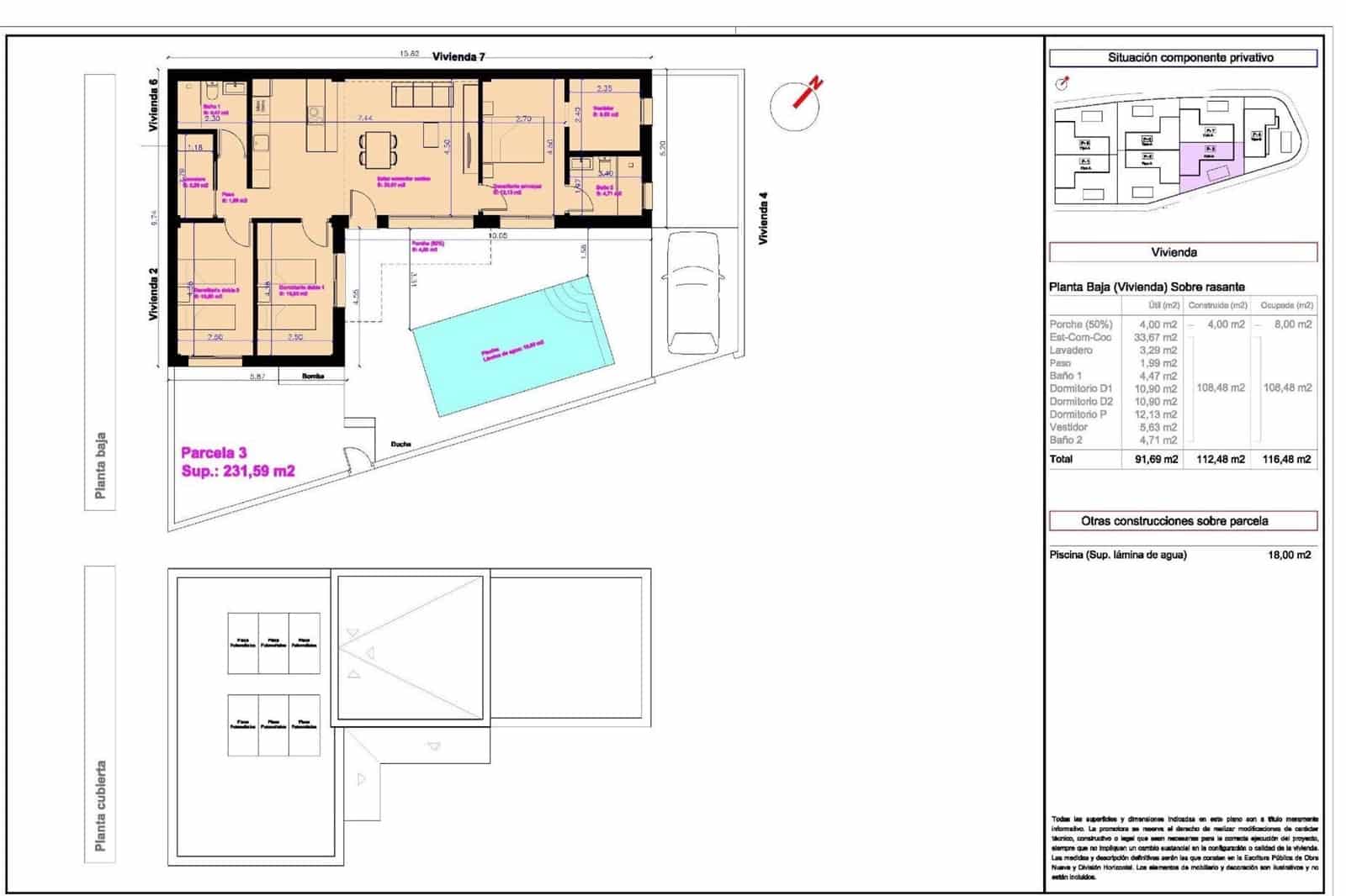 3 quarto Casa em Banda para venda em Daya Nueva com piscina - 365 000 € (Ref: 9465920)