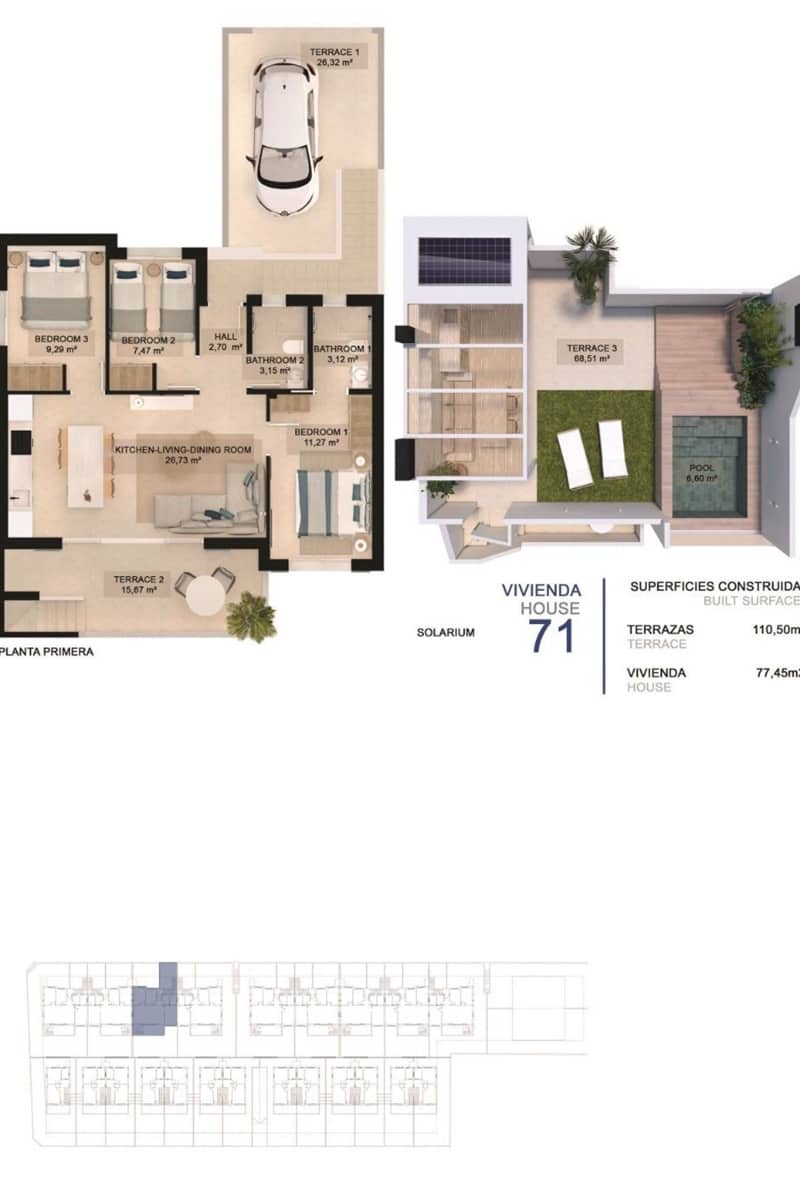 Apartamento de 3 habitaciones en Torre de la Horadada en venta con piscina - 460.000 € (Ref: 9572113)