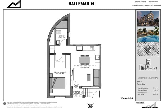 1 sovrum Lägenhet till salu i Norte, Santa Pola med pool - 190 000 € (Ref: 9665141)