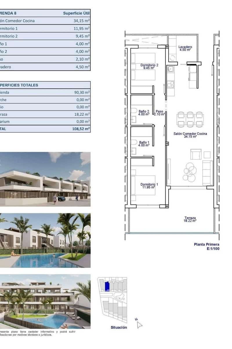 2 chambre Appartement à vendre à Pilar de la Horadada avec piscine - 295 000 € (Ref: 9665291)