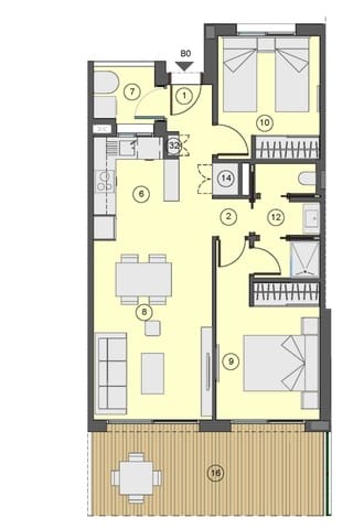 2 makuuhuone Huoneisto myytävänä paikassa Los Altos mukana uima-altaan - 272 000 € (Ref: 9677871)