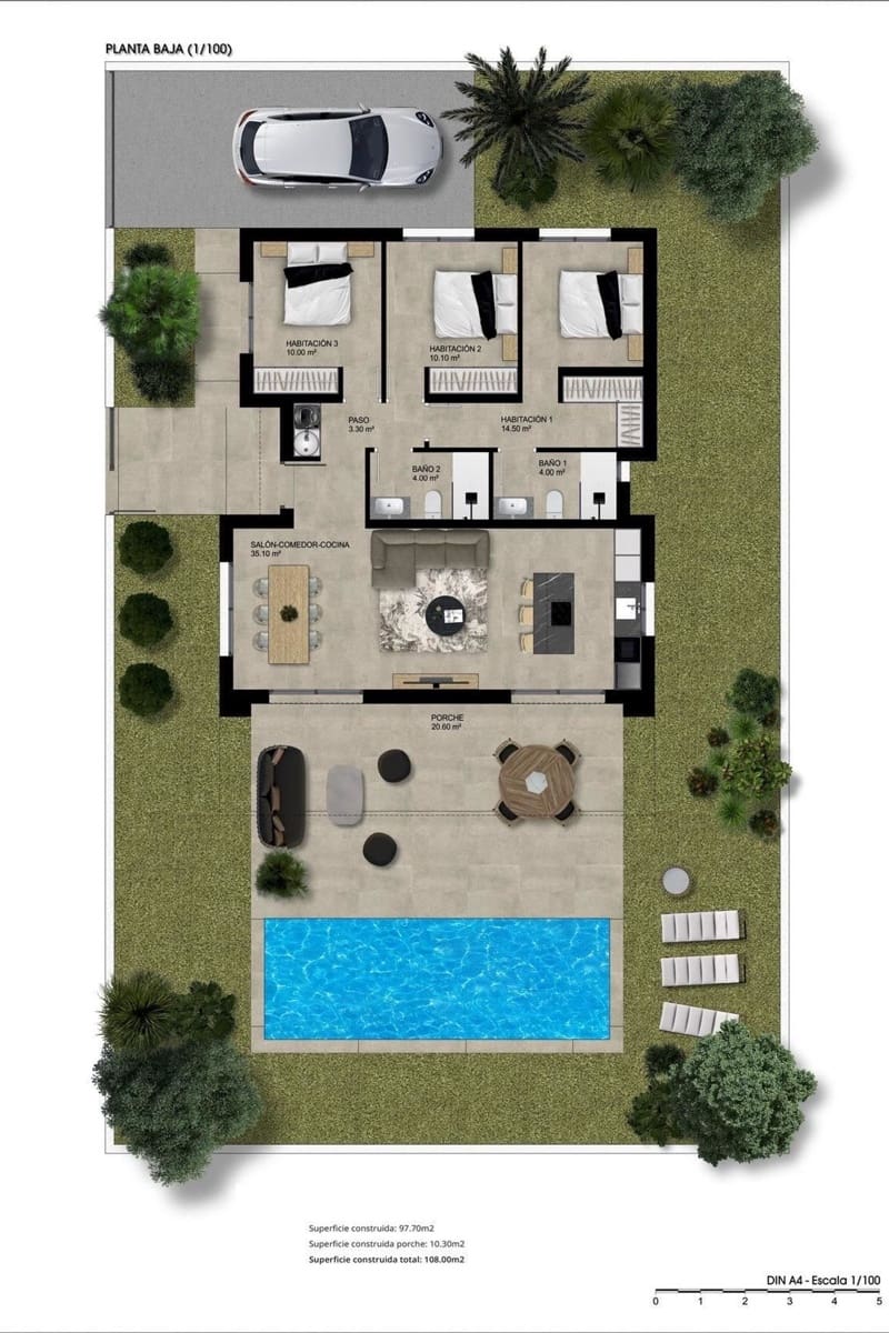 3 Zimmer Villa zu verkaufen in Alicante / Alacant Stadt mit Pool - 325.900 € (Ref: 9707944)