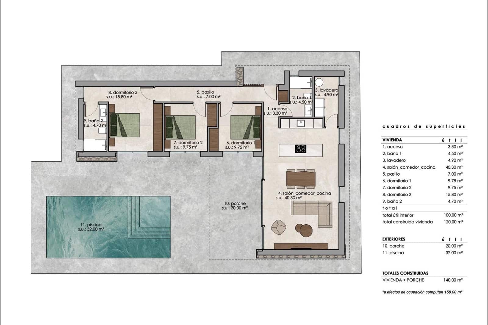 3 soverom Villa til salgs i Alicante by med svømmebasseng - € 402 000 (Ref: 9768893)