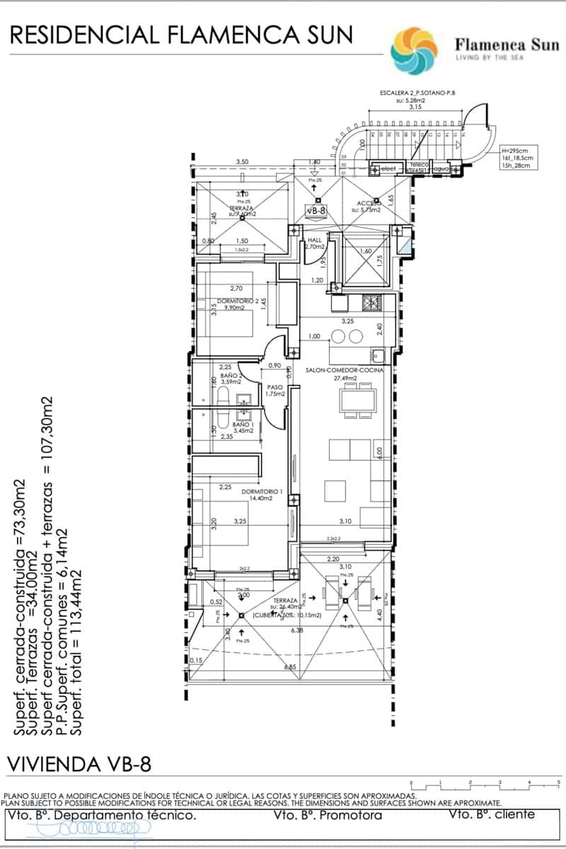 2 soveværelse Lejlighed til salg i Playa Flamenca med swimmingpool - € 399.000 (Ref: 9789842)