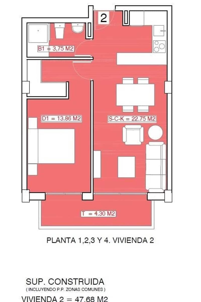 1 sovrum Lägenhet till salu i Torrevieja med pool - 164 496 € (Ref: 9924924)