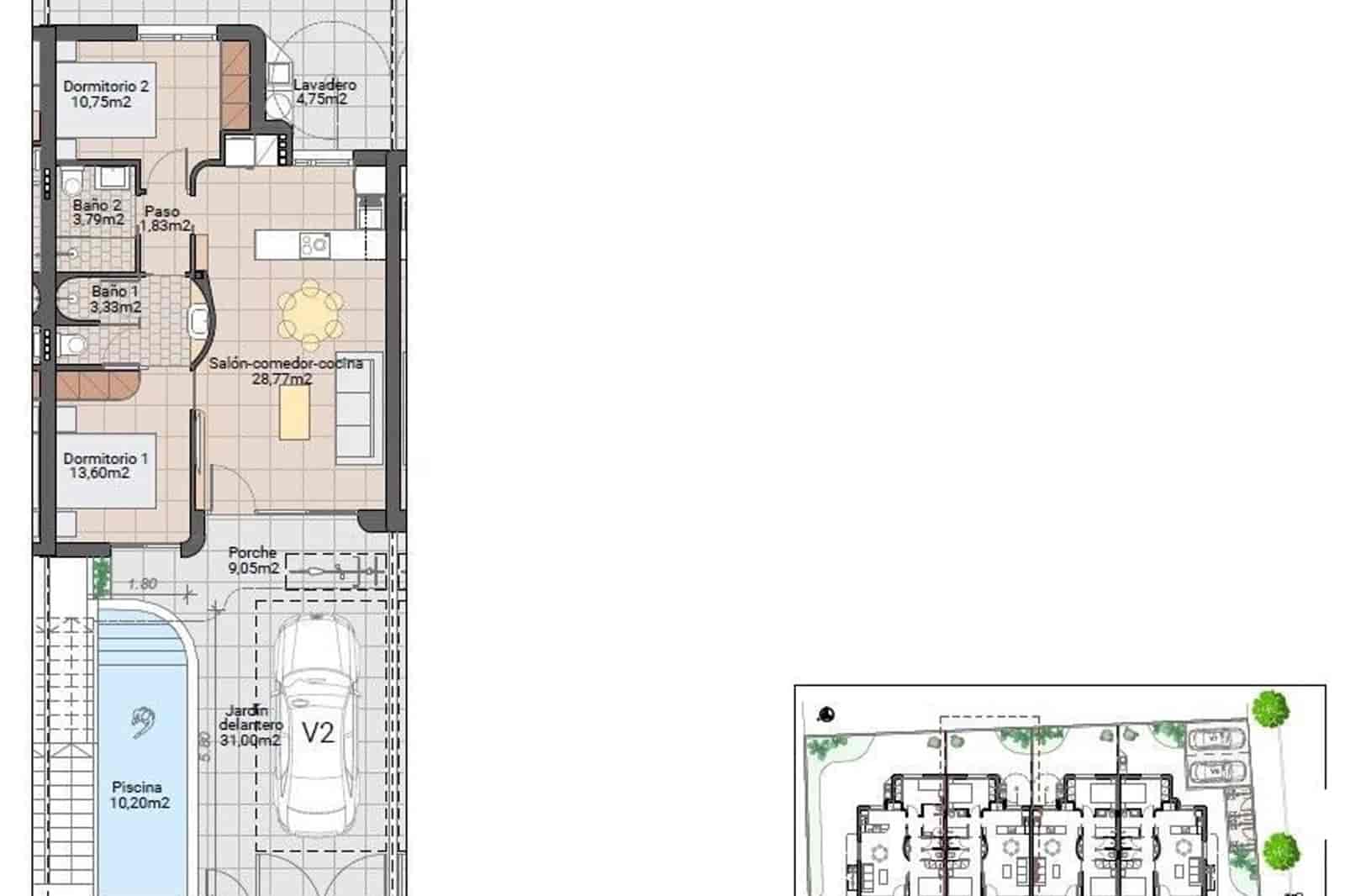 2 chambre Maison de Ville à vendre à Pilar de la Horadada avec piscine - 274 900 € (Ref: 9932344)
