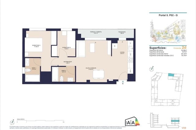 2 soverom Leilighet til salgs i Alicante by med svømmebasseng - € 283 500 (Ref: 9976402)