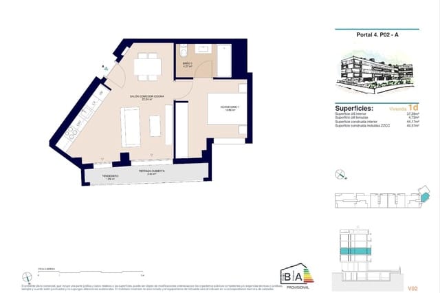 1 soverom Leilighet til salgs i Alicante by med svømmebasseng - € 180 500 (Ref: 9976403)