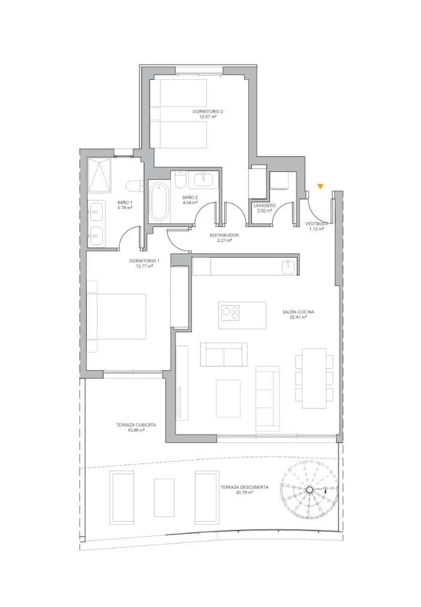 2 soverom Penthouse til salgs i Estepona med svømmebasseng garasje - € 521 000 (Ref: 8885865)