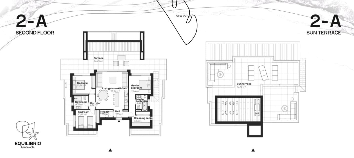 3 sypialnia Penthouse na sprzedaż w Buenas Noches z basenem garażem - 1 250 000 € (Ref: 9629877)