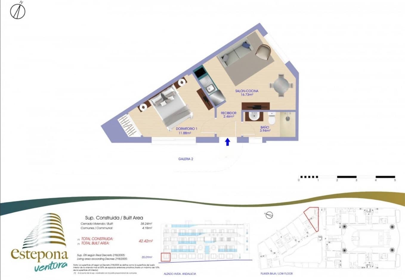 1 soveværelse Lejlighed til salg i Estepona med swimmingpool - € 299.000 (Ref: 9849199)