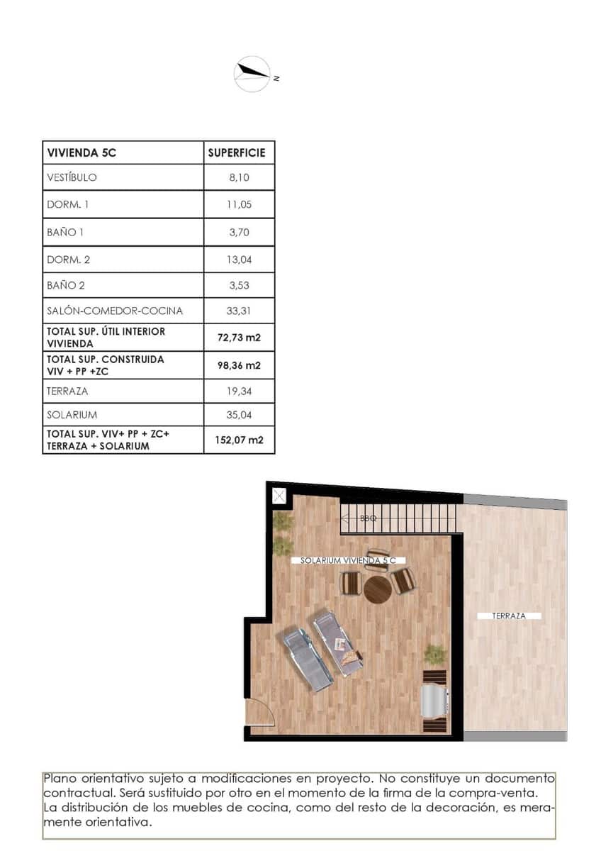 2 soverom Penthouse til salgs i Torrevieja med svømmebasseng - € 349 000 (Ref: 9377818)
