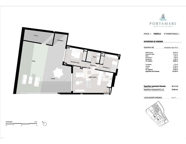 2 makuuhuone Huoneisto myytävänä paikassa Puerto de Estepona, Estepona mukana uima-altaan - 459 700 € (Ref: 9472049)