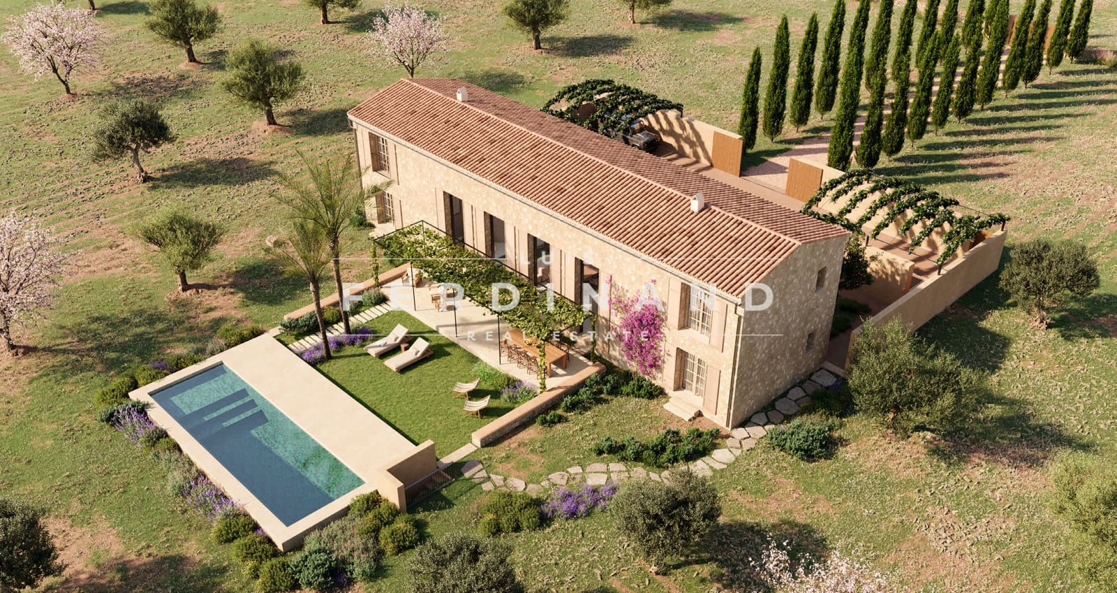 4 soveværelse Finca/Landehus til salg i Buger med swimmingpool - € 1.990.000 (Ref: 9167509)